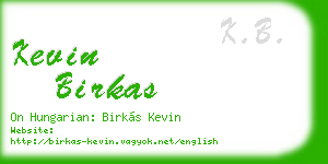 kevin birkas business card